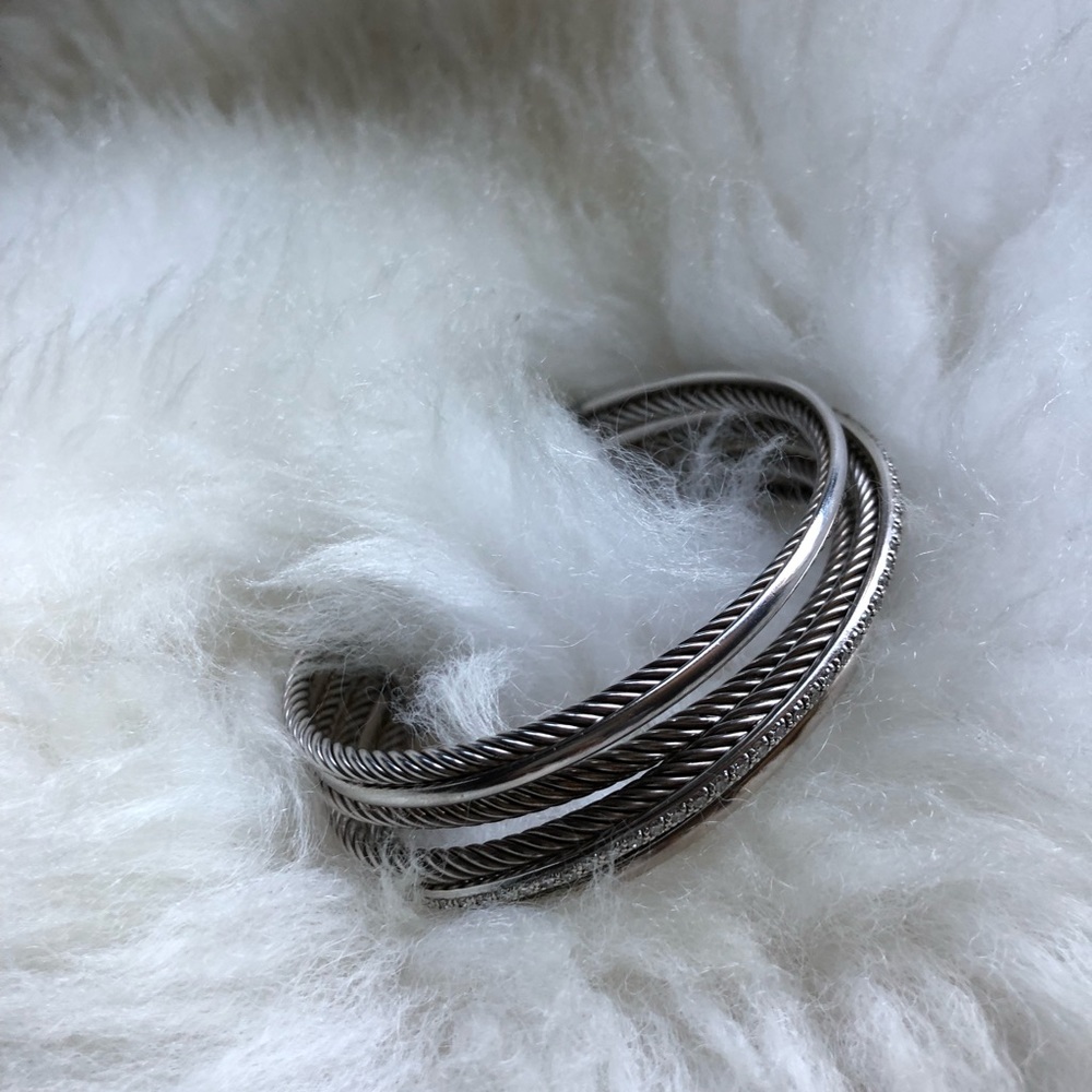 David Yurman Crossover 4-Row Cuff With Diamonds - image 6